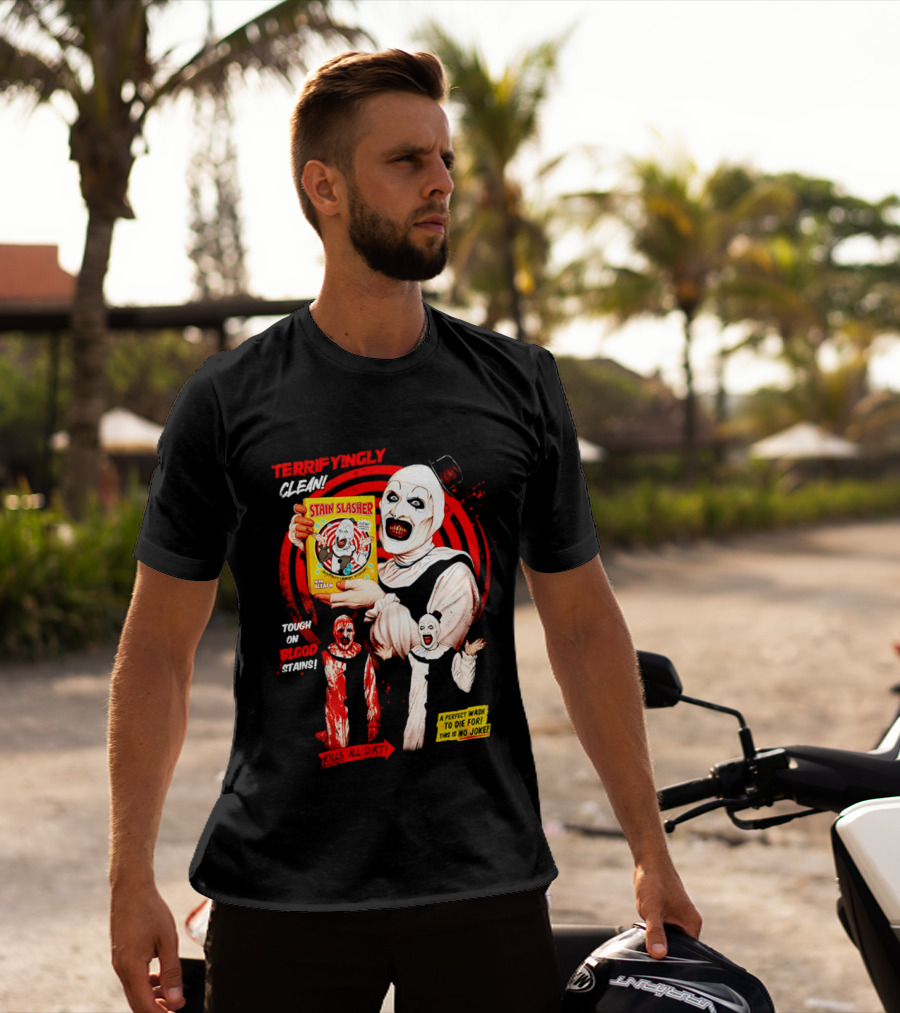 Terrifyingly Clean Stain Slasher Tough On Blood Stains No Joke Clown T-Shirt