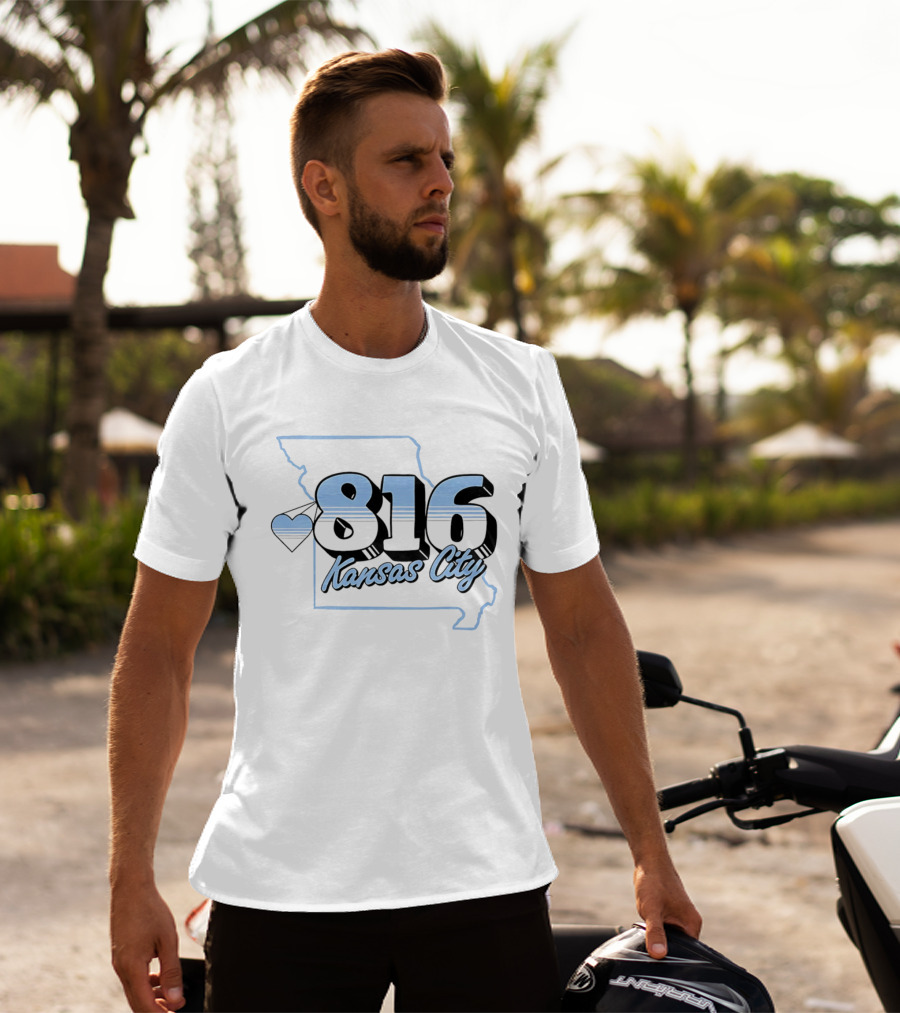 816 Kansas City Heart Map Love T-Shirt