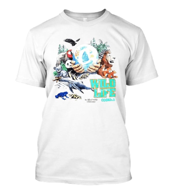 Cookies Wild Life An Official Wildlife Collaboration Hands Holding Globe Earth Animals T-Shirt