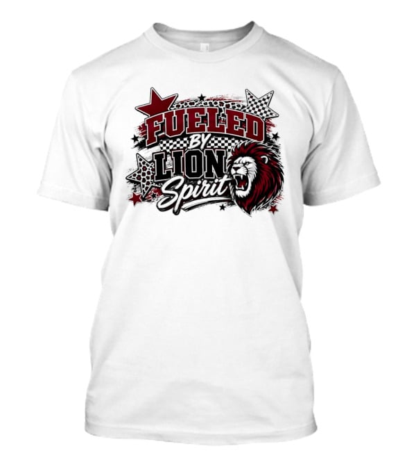 Fueled By Lion Spirit Roaring Head Leopard Patterned Stars Dynamic Energy T-Shirt