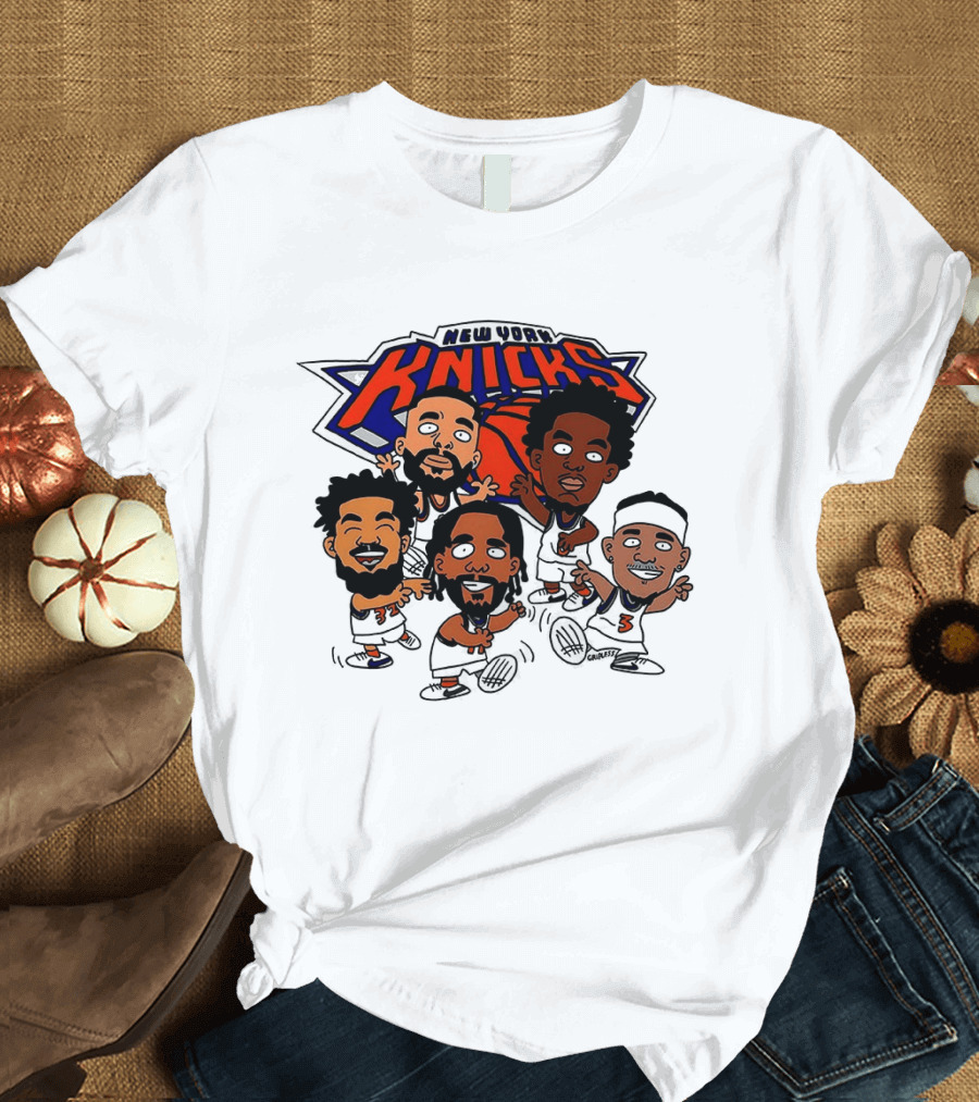 New York Knicks Champs 2026 NBA Players Cartoon Characters T-Shirt