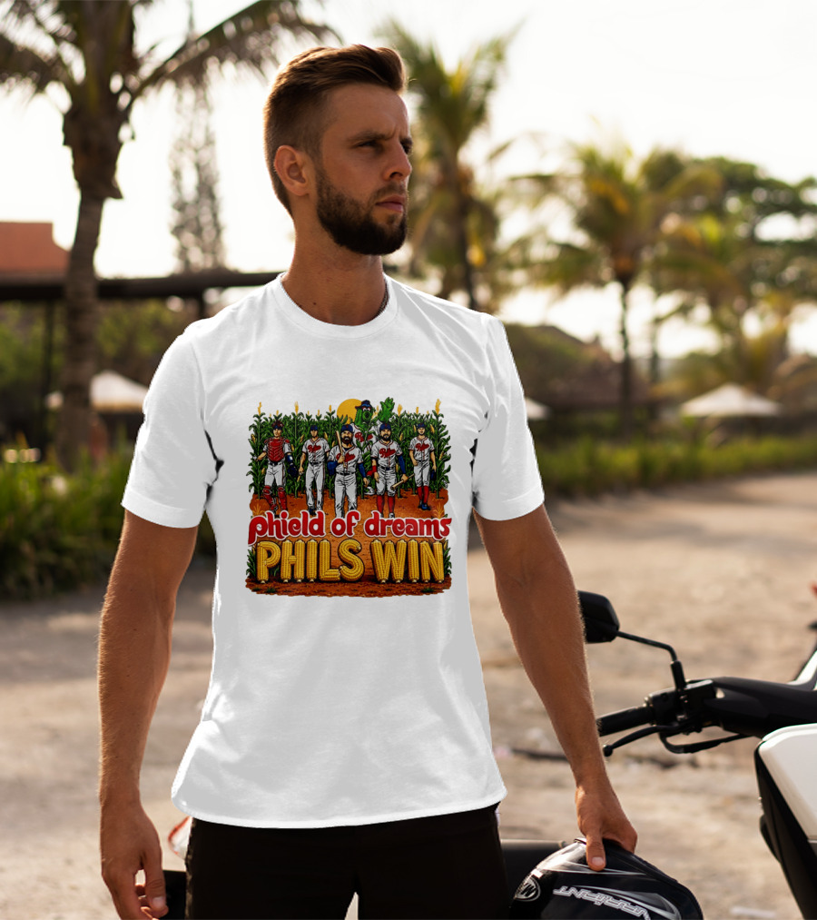 Phield Of Dreams Phillies Win Corn Field Baseball Fantasy 2026 T-Shirt