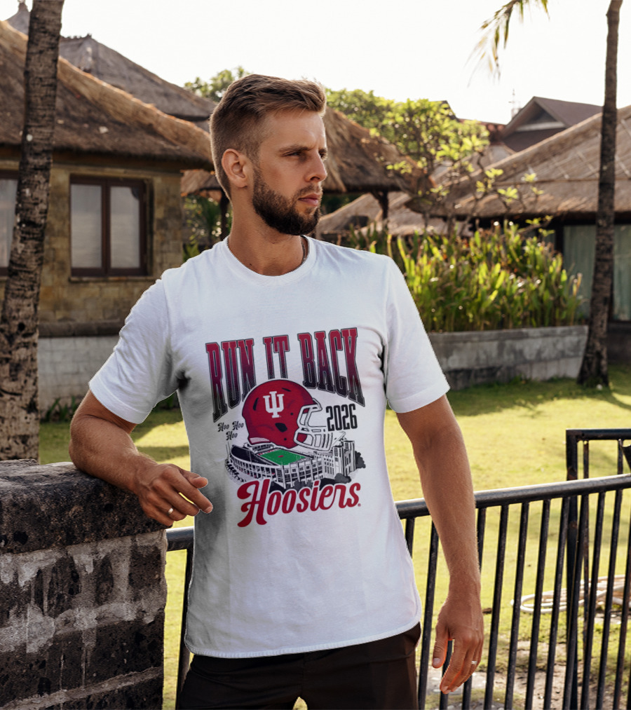 Run It Back Hoo Hoo Hoo 2026 Hoosiers Indiana University Football Stadium Helmet T-Shirt
