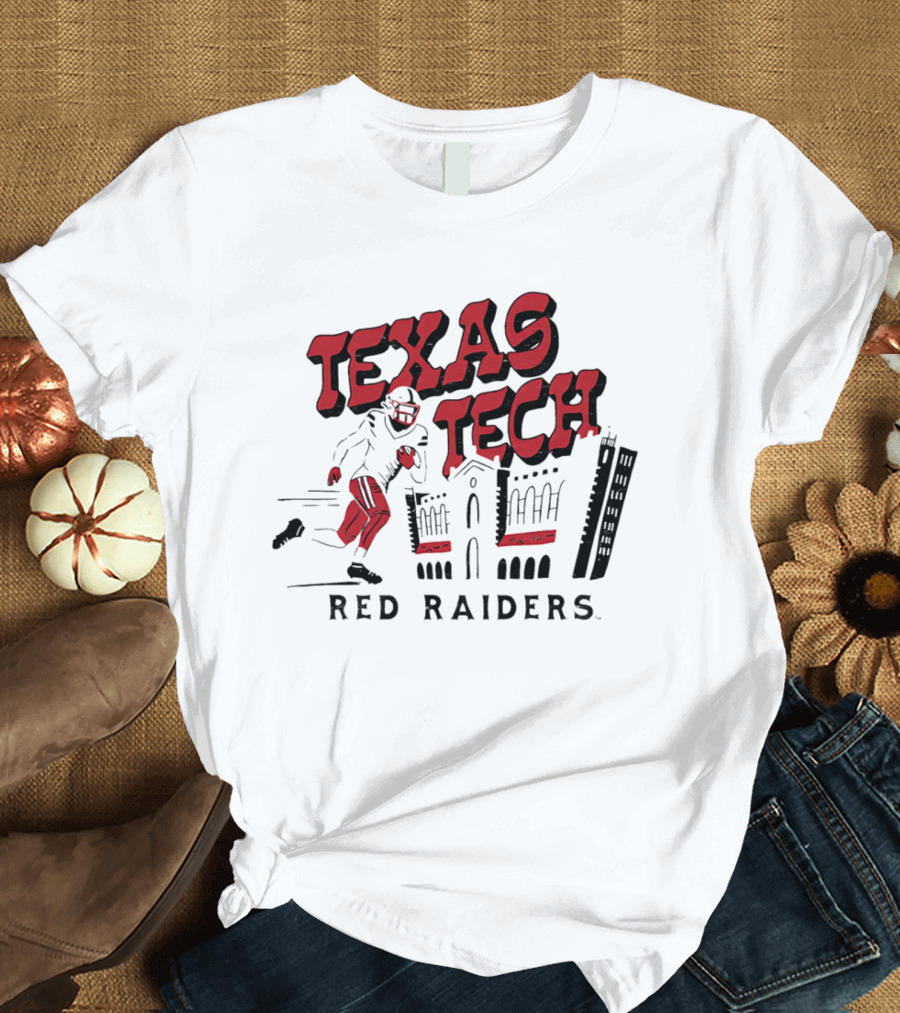 Texas Tech Red Raiders Football Player And Campus T-Shirt