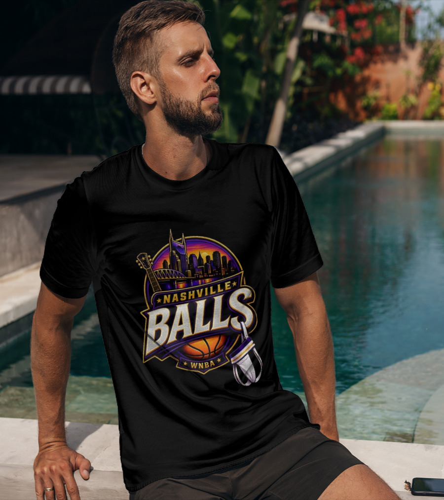 Nashville Balls WNBA Basketball Music City Skyline T-Shirt