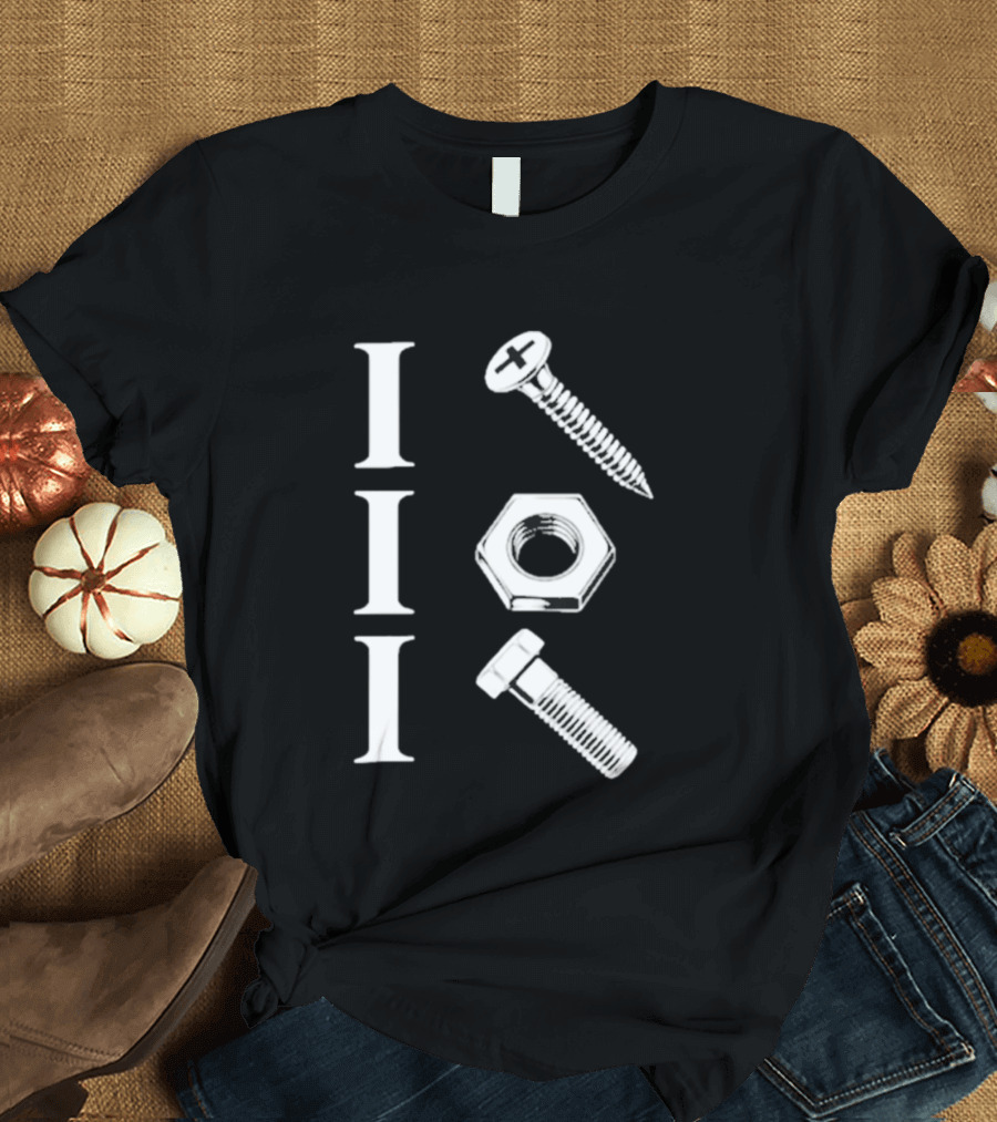 Back Mechanic Hardware Tool Screw Hex Bolt Nut T-Shirt
