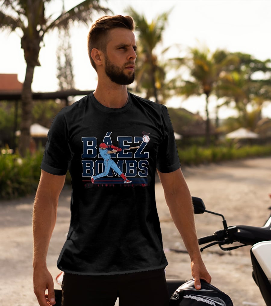 Báez Bombs St. Louis Baseball Player Swinging Bat With Flying Ball T-Shirt