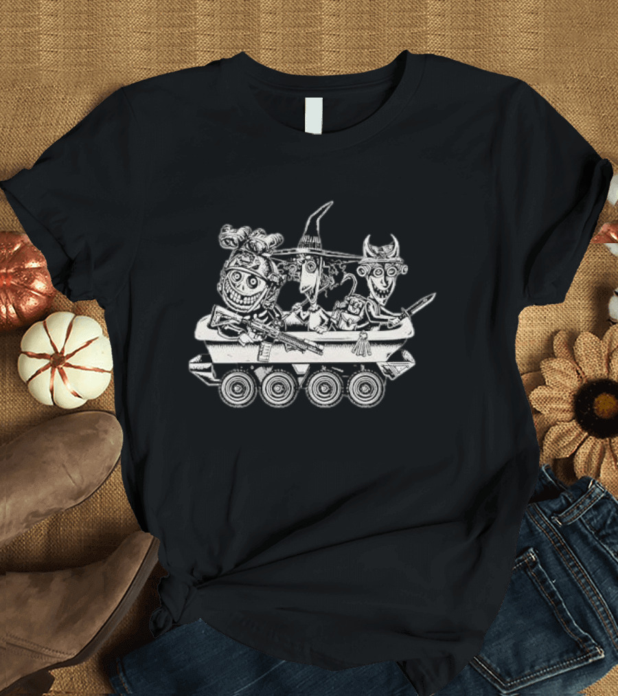 Lock Shock Barrel Tactical Bathtub Tank Black White Cartoon T-Shirt