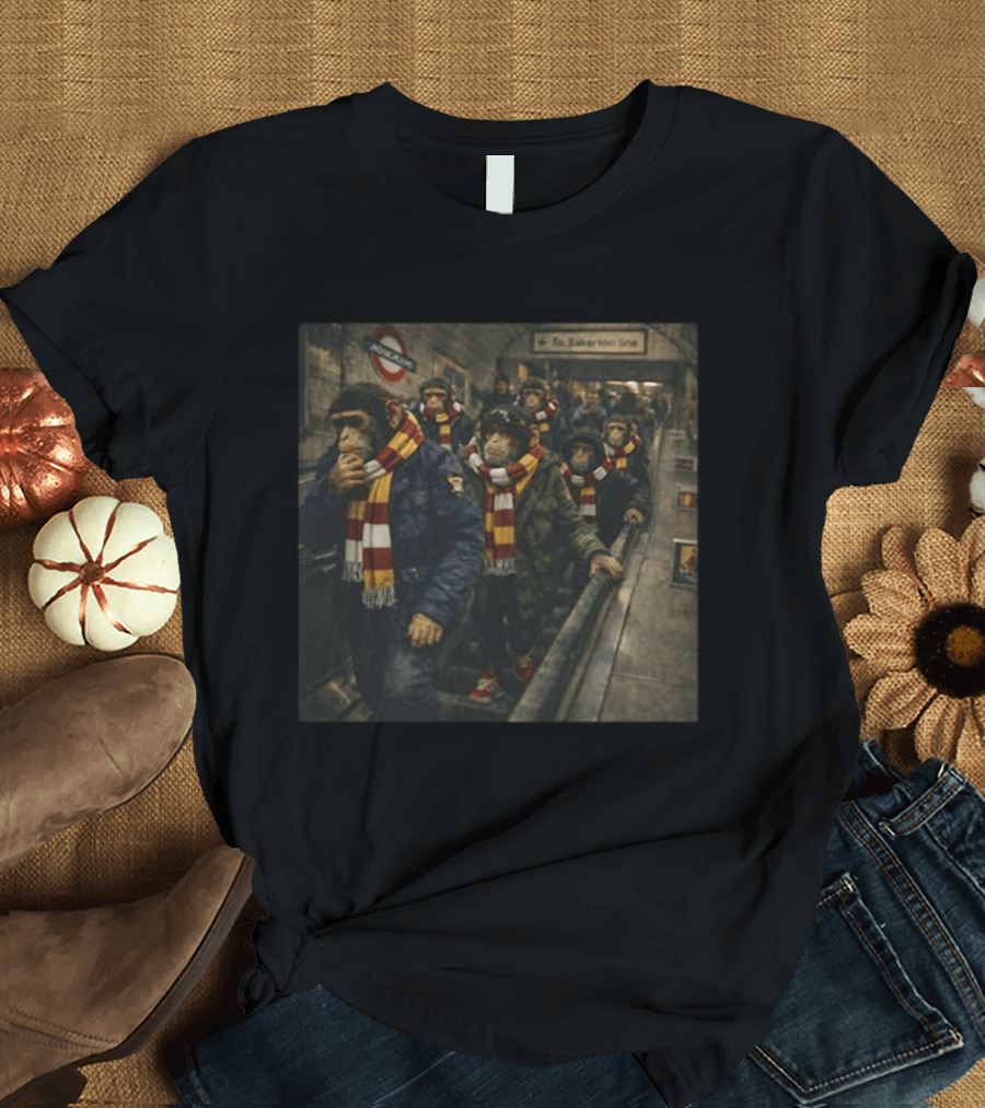 Bradford City Northern Monkeys Terrace London Underground Soccer Fans T-Shirt