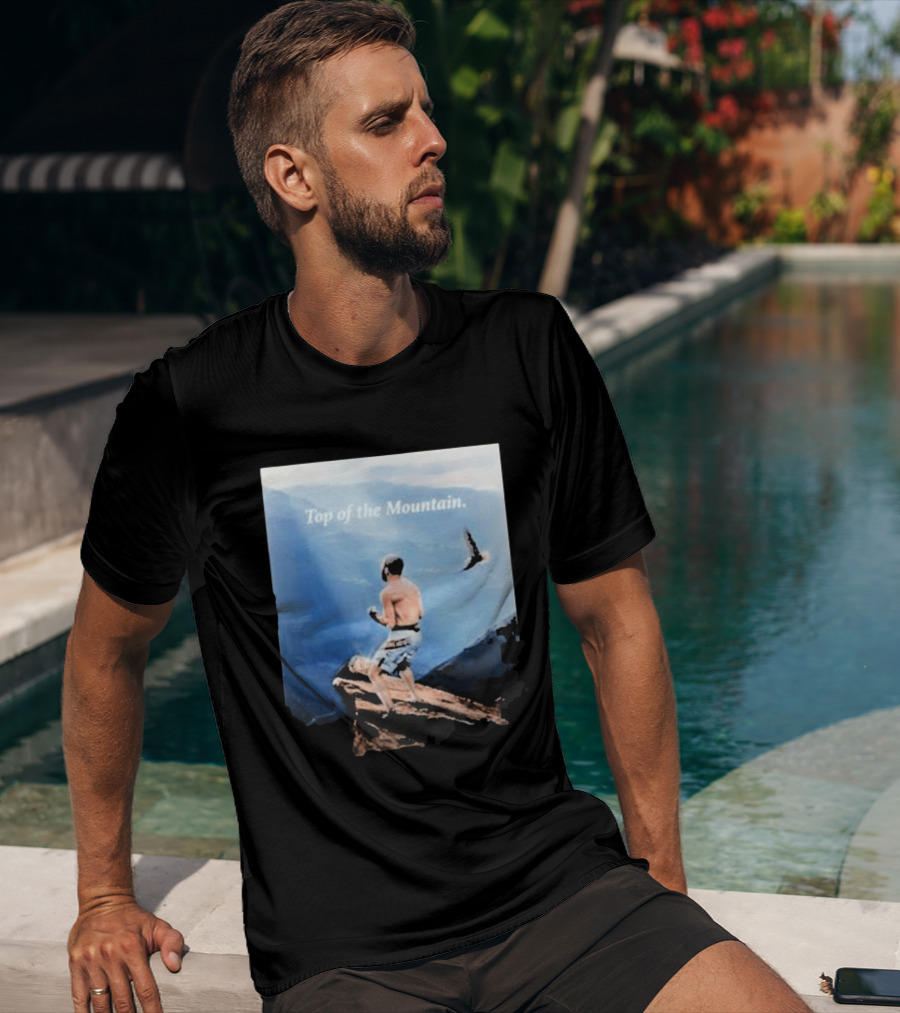 Islam Makhachev Top Of The Mountain Scenic Martial Arts Triumph T-Shirt