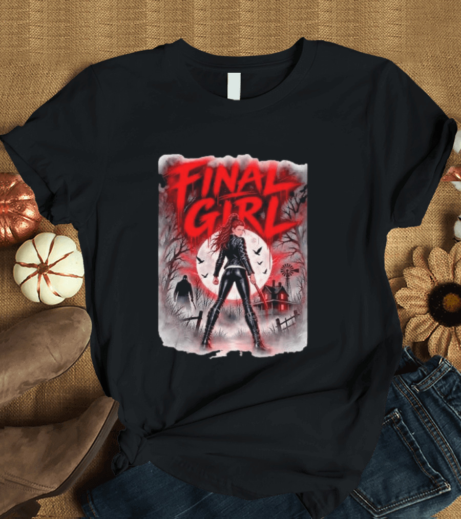 Final Girl Leather Jacket Bloody Bat Full Moon House T-Shirt