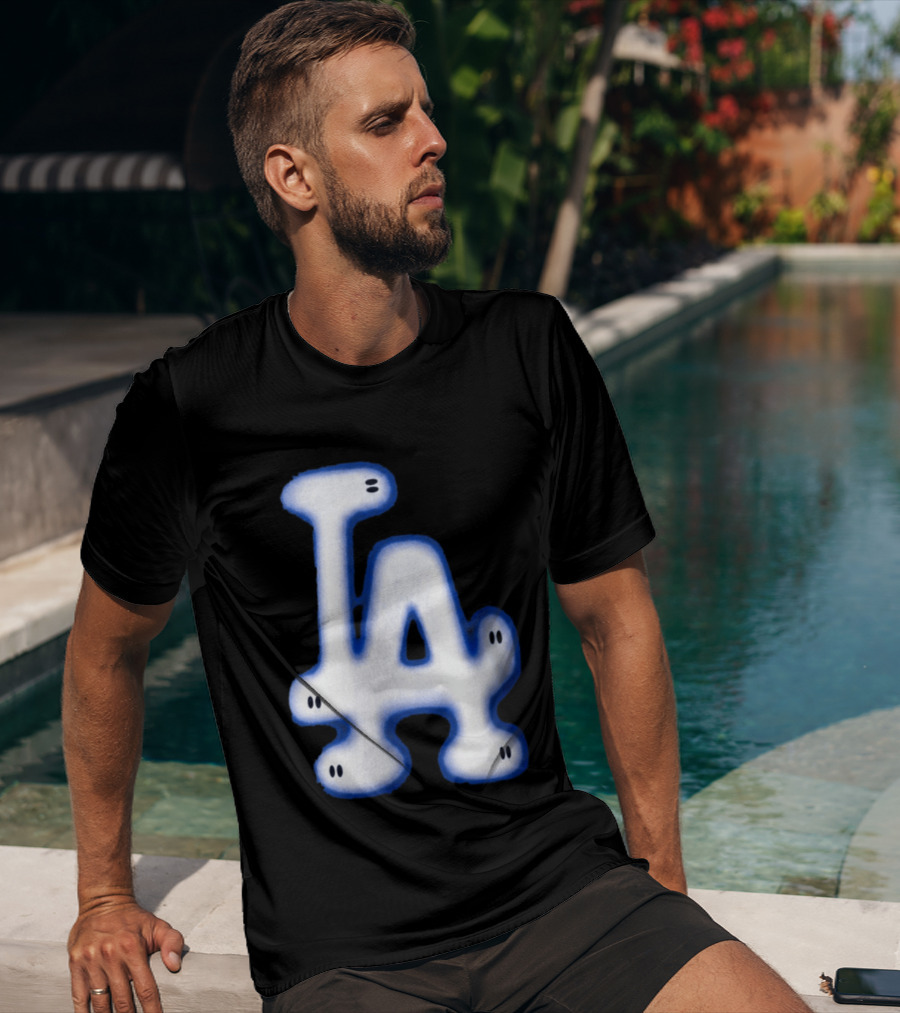 LA Dodgers Blue Ghost Airbrush T-Shirt