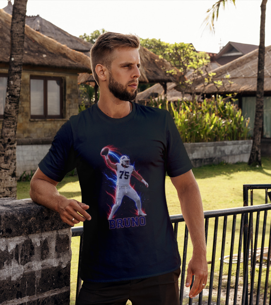 Bruno Buffalo Bills 75 Electric Burst Football T-Shirt