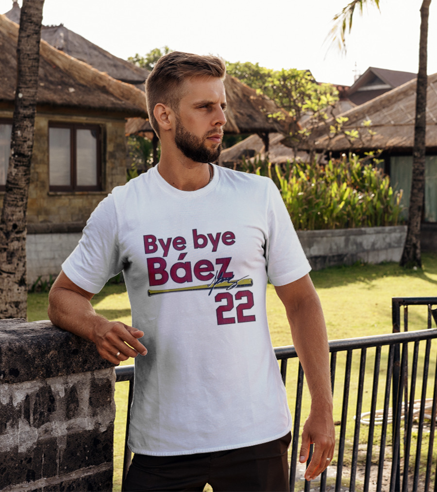 Bye Bye Báez 22 Yellow Gold Baseball Bat Player T-Shirt
