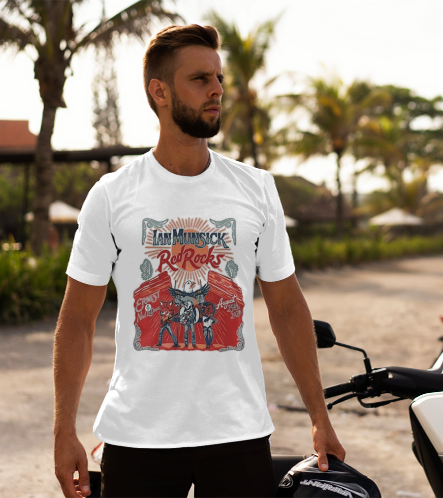 Ian Munsick Red Rocks Morrison CO 08 25 2026 Live Tour Featuring Ernest Neon Dreams T-Shirt