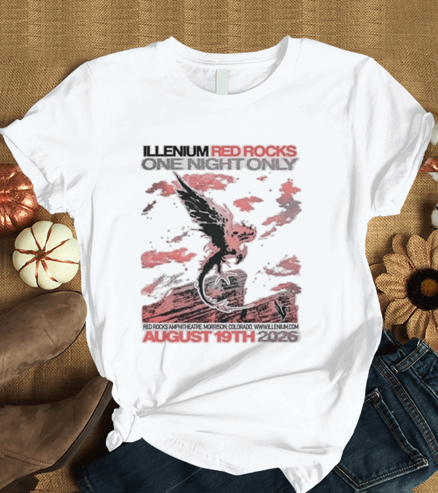 Illenium Red Rocks August 19th 2026 Morrison Colorado One Night Only T-Shirt