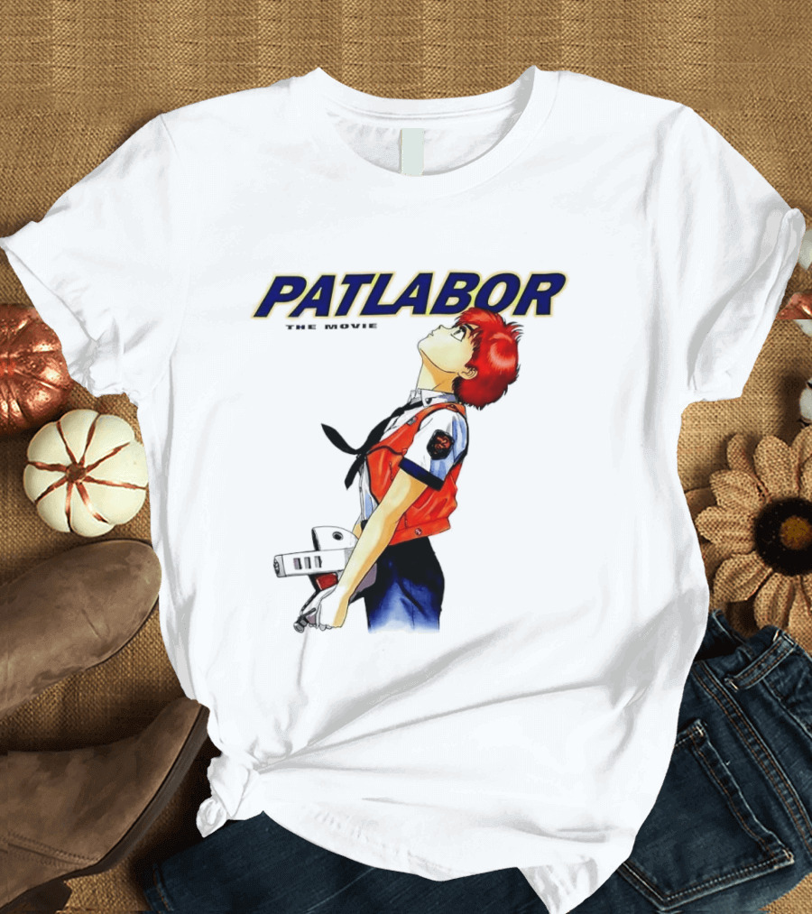 Patlabor The Movie Anime Girl Holding Helmet Looking Up T-Shirt