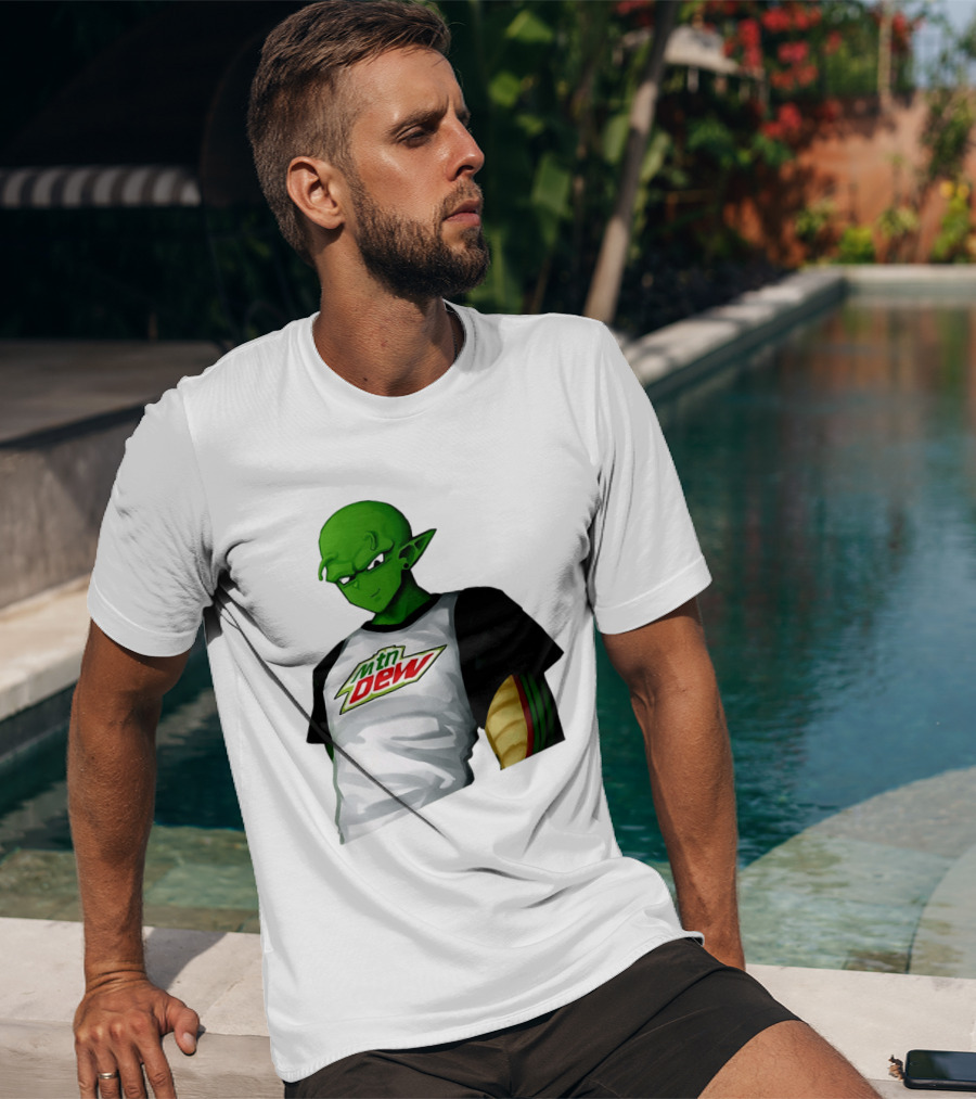 Piccolo Dragon Ball Z Character In Mtn Dew T-Shirt
