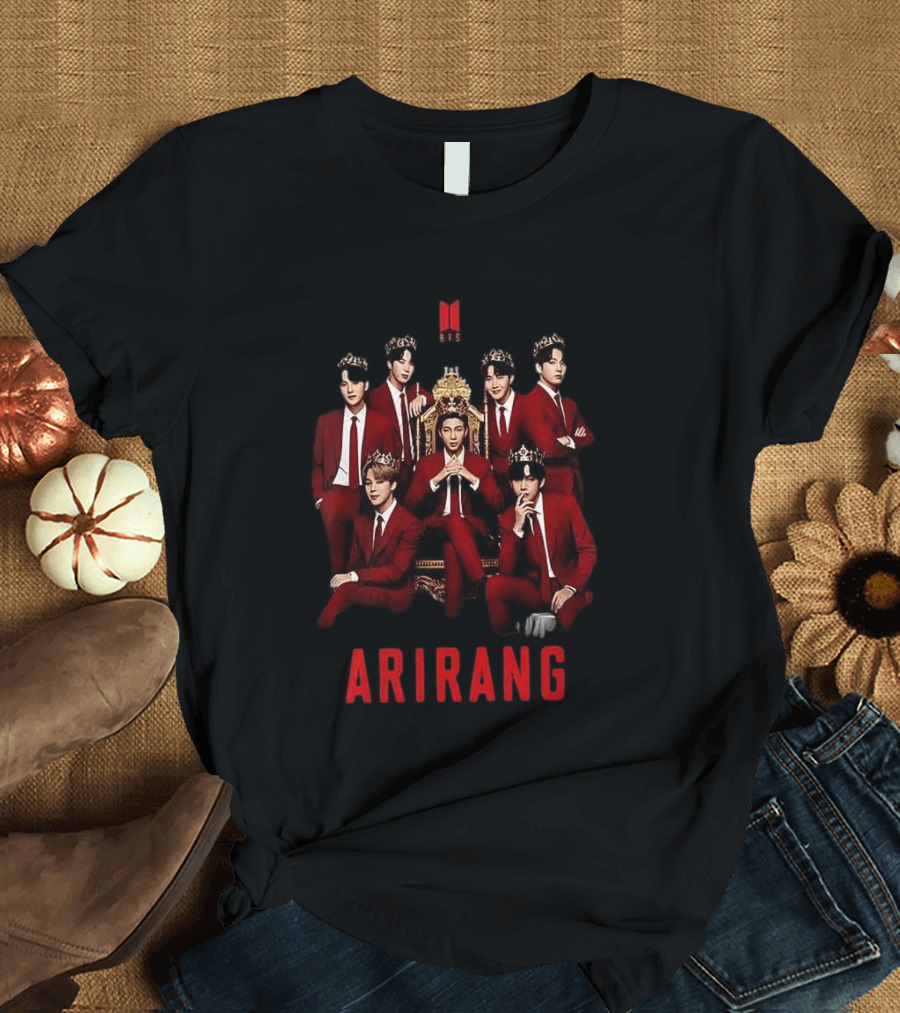 BTS World Tour 2026 Arirang Red Suits And Crowns T-Shirt