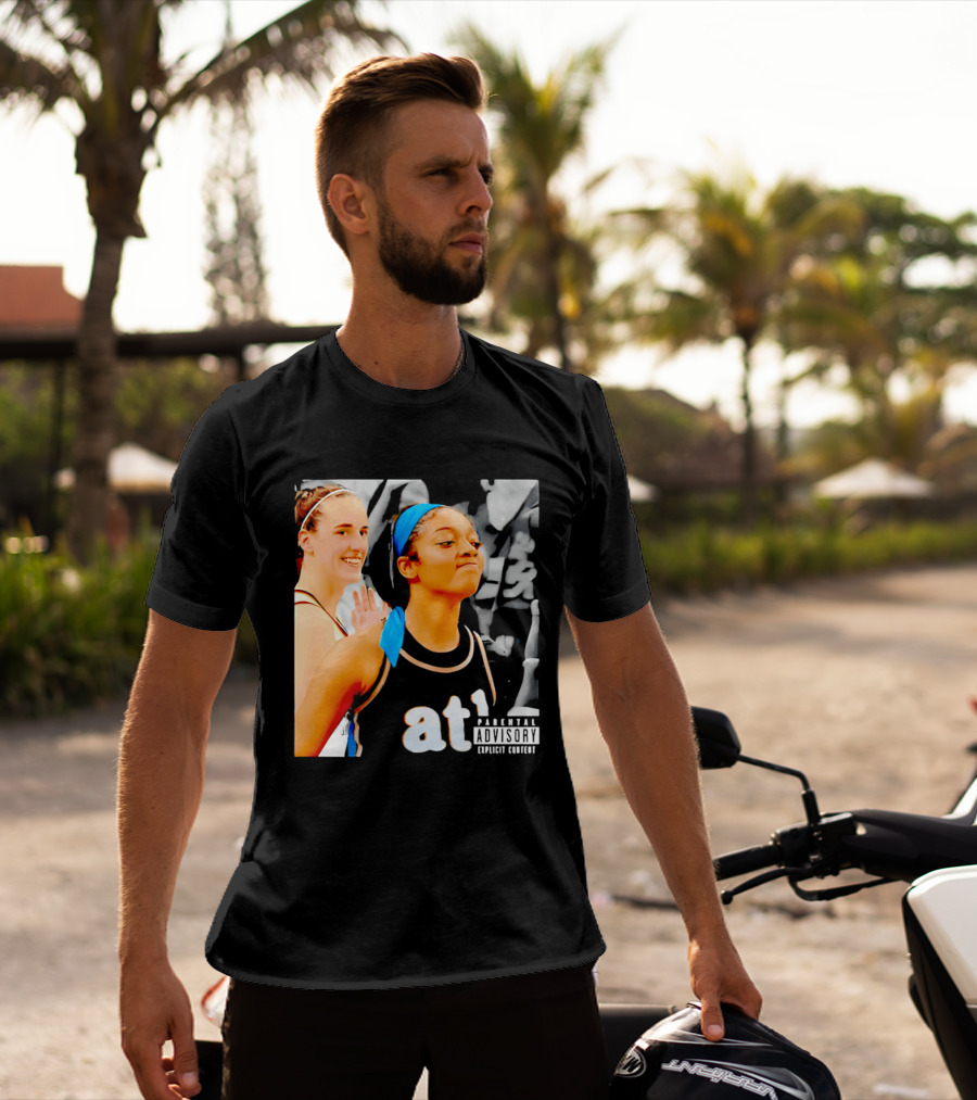 Caitlin Clark Angel Reese Memorable Moment Parental Advisory Explicit Content T-Shirt