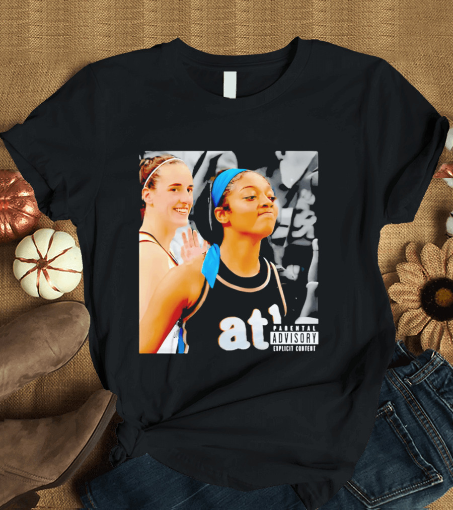 Caitlin Clark Angel Reese Memorable Moment Parental Advisory Explicit Content T-Shirt