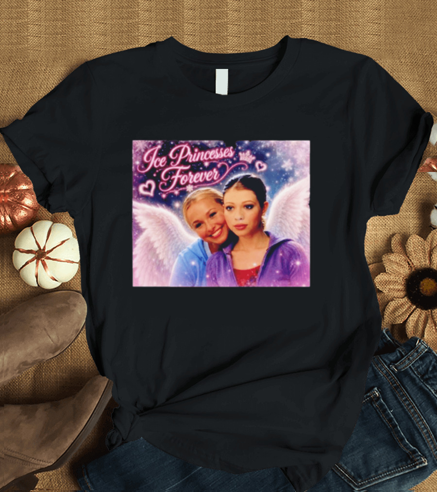 Ice Princesses Forever Hayden Panettiere Michelle Trachtenberg Angel Wings Hearts Snowflakes T-Shirt