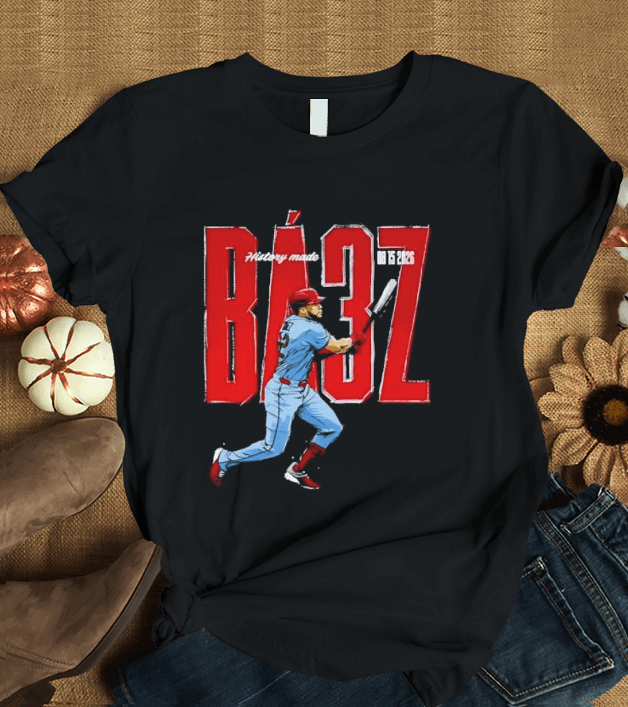 History Made Baez 08 15 2026 Baseball Player Swinging Bat Sketch T-Shirt