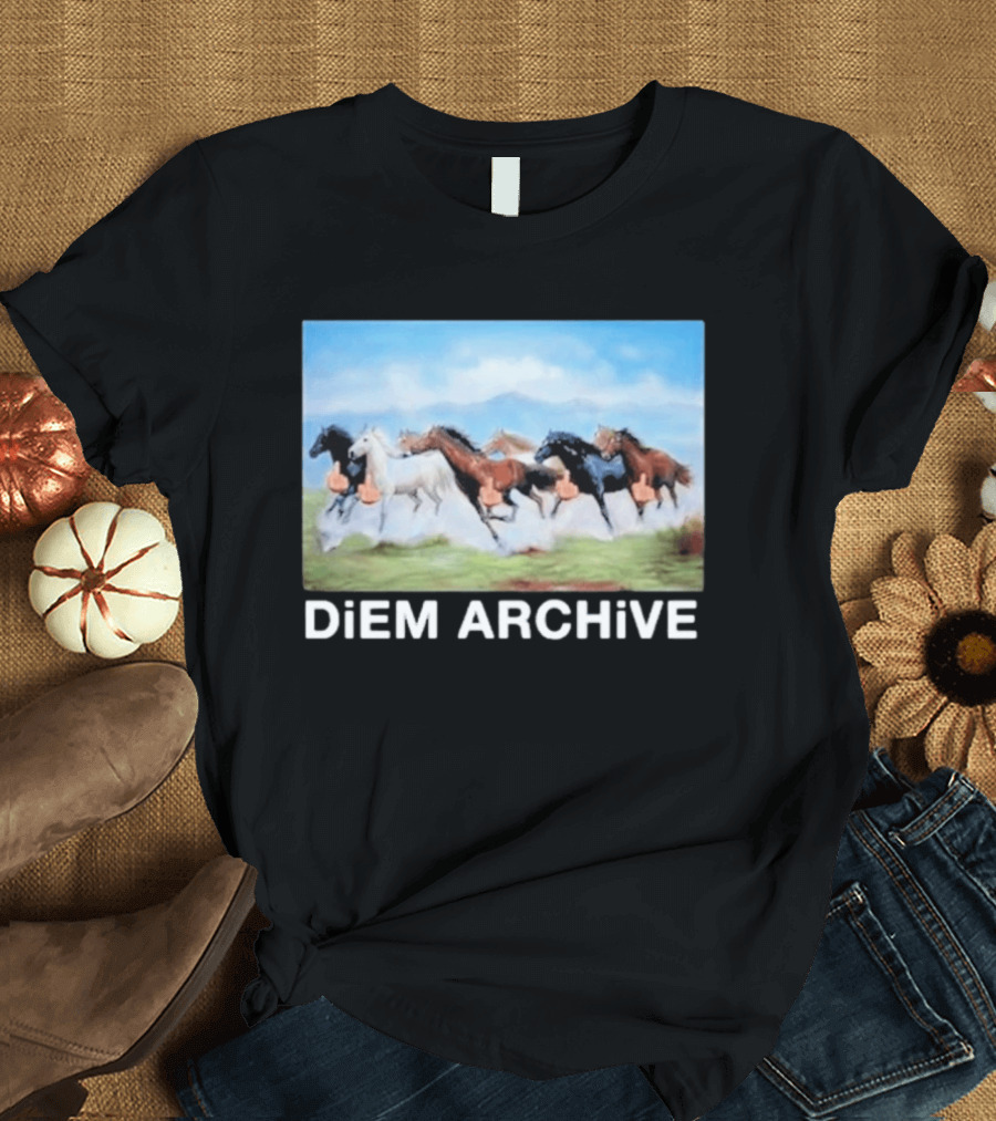 Diem Archive Running Horses Iconic Bet On A Horse T-Shirt