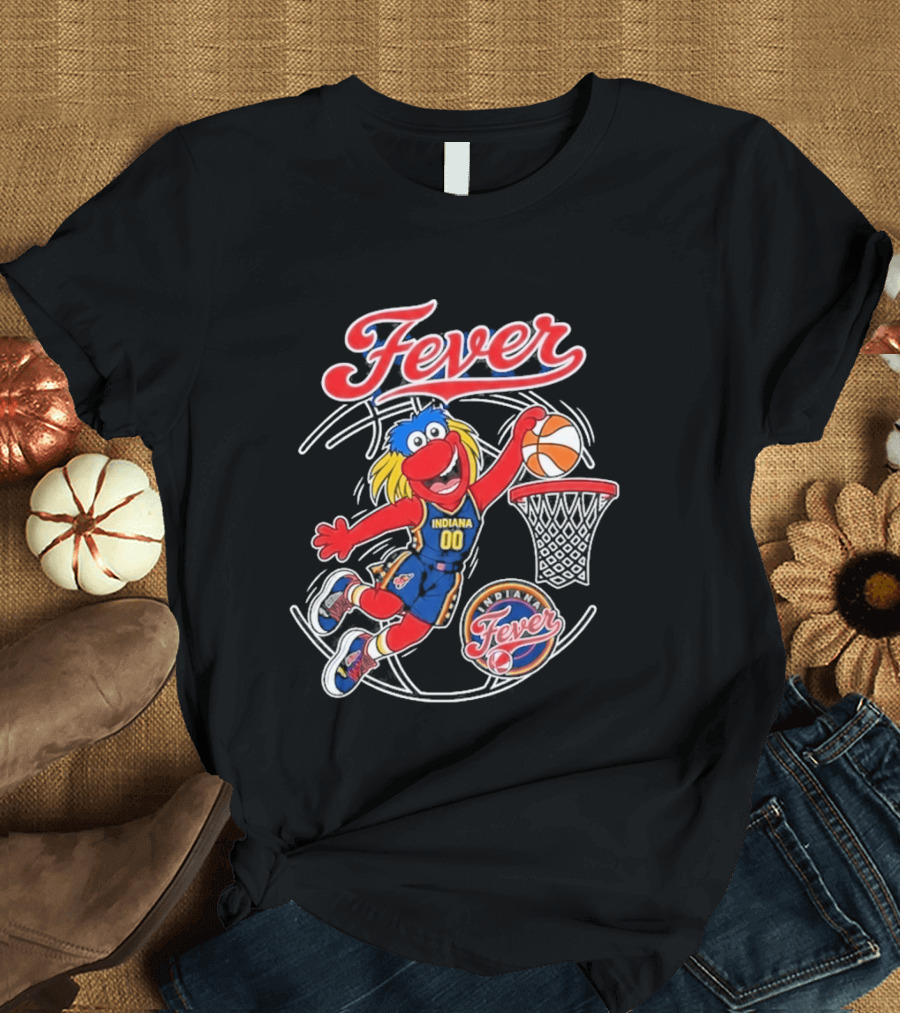 Indiana Fever Basketball Mascot Slam Dunk 2026 T-Shirt