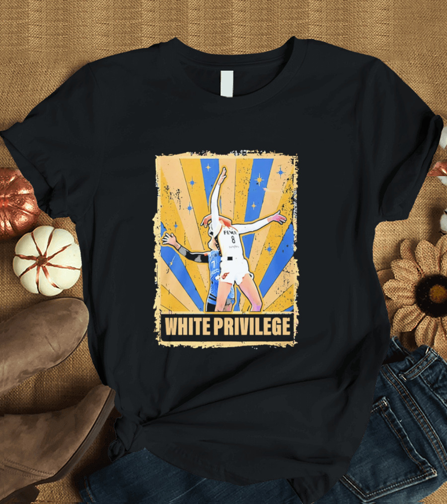 Indiana Fever WNBA White Privilege Basketball Players Foul Distressed Sunburst Stars T-Shirt