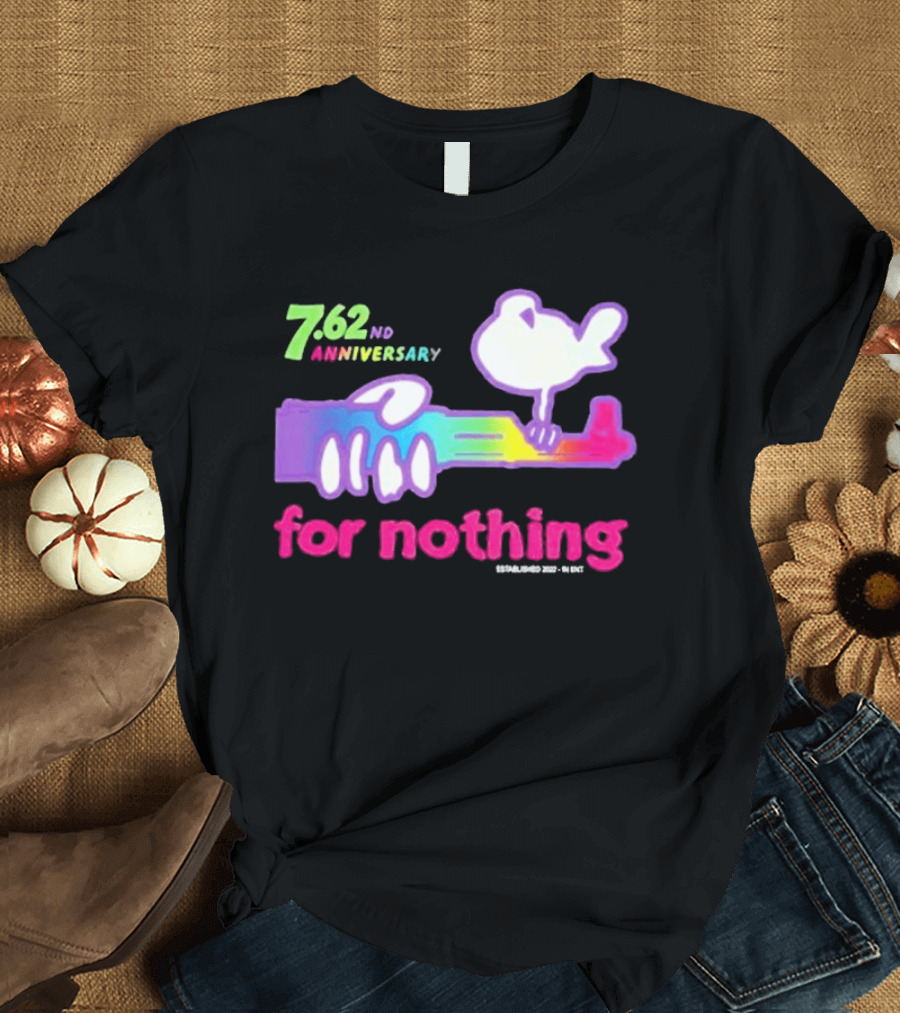7.62nd Anniversary For Nothing Rainbow Dove Peacemaker T-Shirt