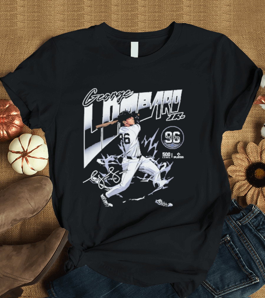 George Lombard Jr. 96 New York Y Electric Baseball Player With Dynamic Swing T-Shirt