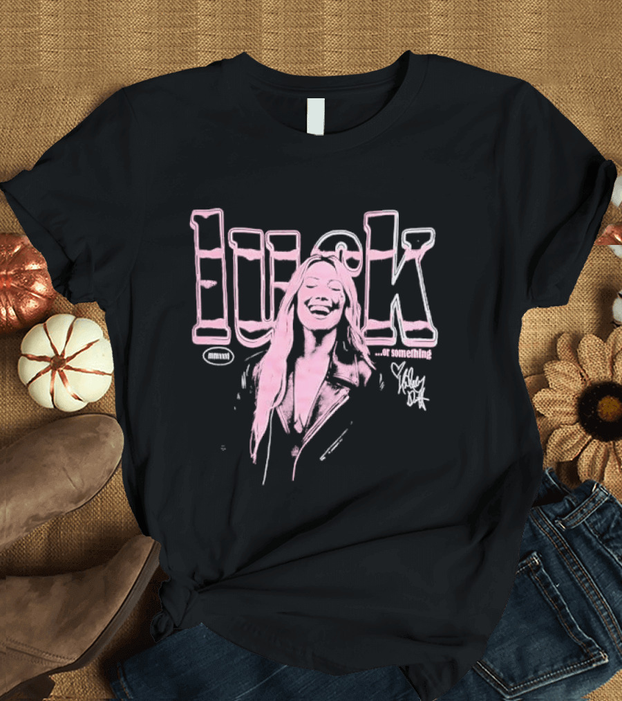 Luck Or Something Hilary Duff Laughing Woman Pink Tint Leather Jacket T-Shirt
