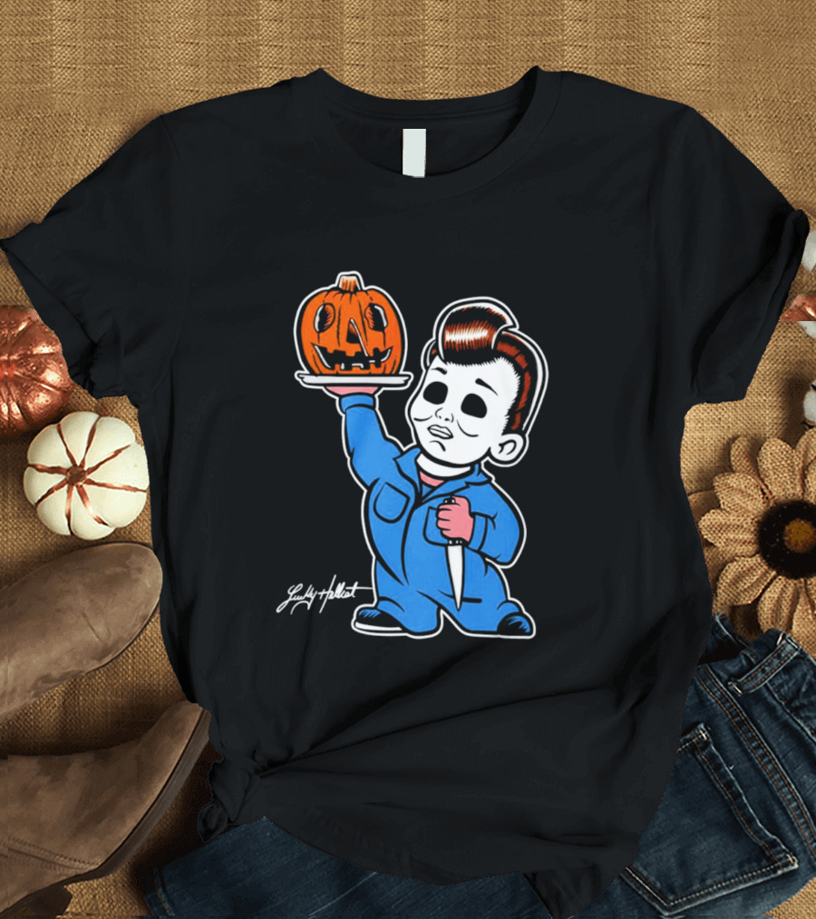 Michael Myers Big Boy Halloween Pumpkin Knife T-Shirt