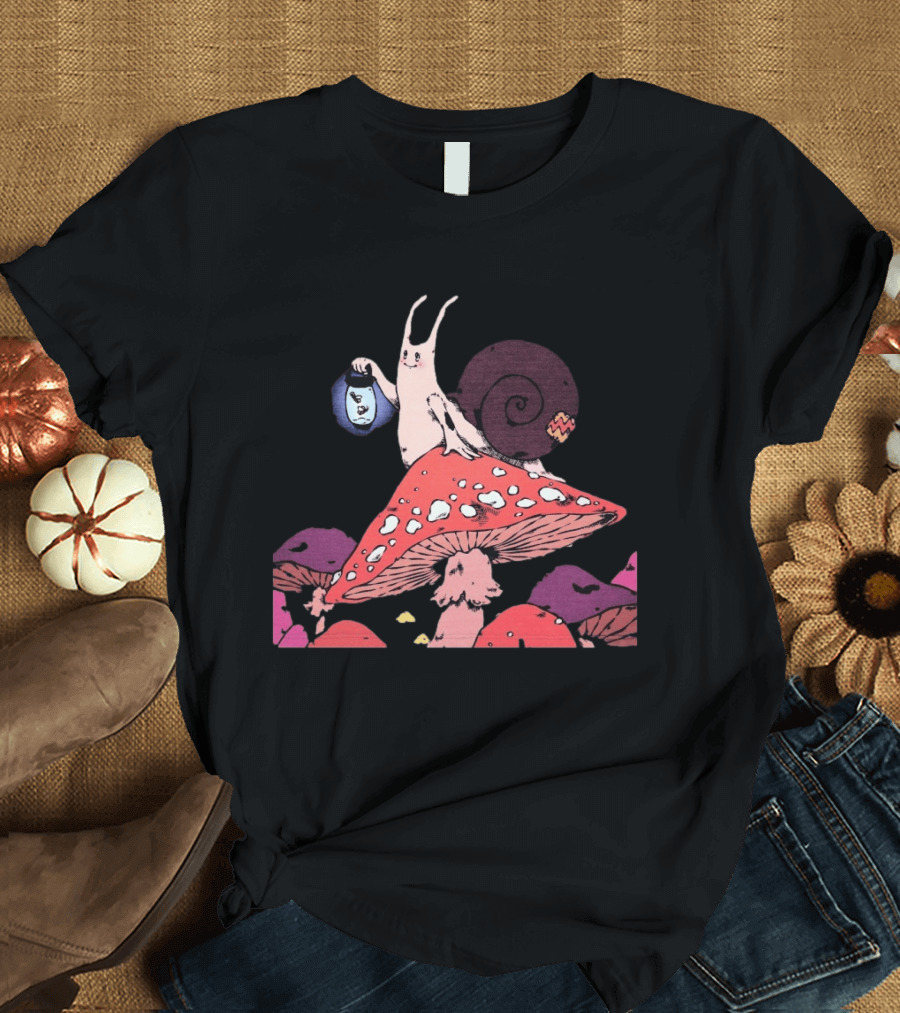 Steady Hands Snail Lantern On Giant Mushroom T-Shirt