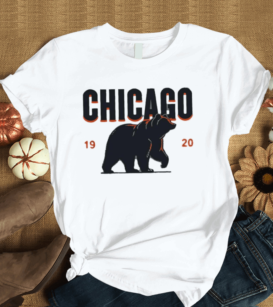 Chicago Bears 1920 Walking Grizzly Orange T-Shirt