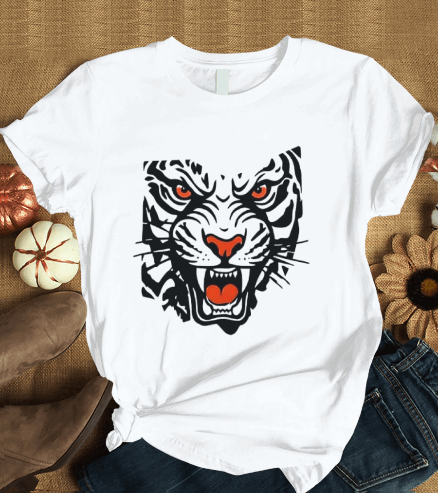 Cincinnati Bengals Open In Orange 2026 Season Tiger Face T-Shirt