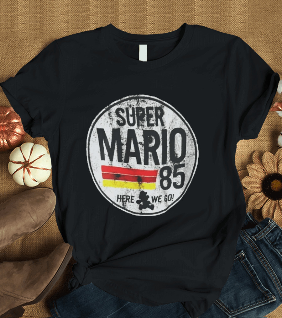 Super Mario 85 Here We Go Vintage Circle T-Shirt