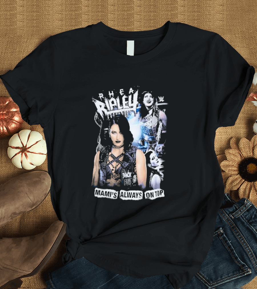 Rhea Ripley WWE Mami's Always On Top Wrestler Collage T-Shirt