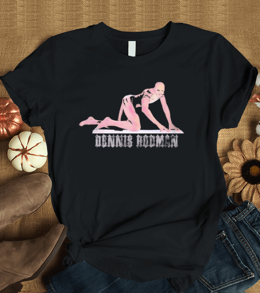 Dennis Rodman Pink Tinted Gothic Crawling Figure T-Shirt
