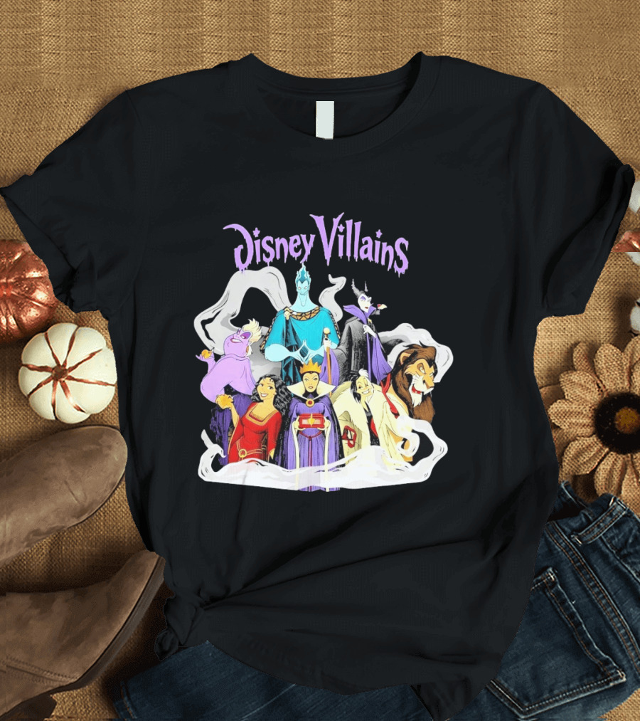 Disney Villains Halloween Squad Maleficent Hades Ursula Scar Evil Queen Cruella De Vil T-Shirt