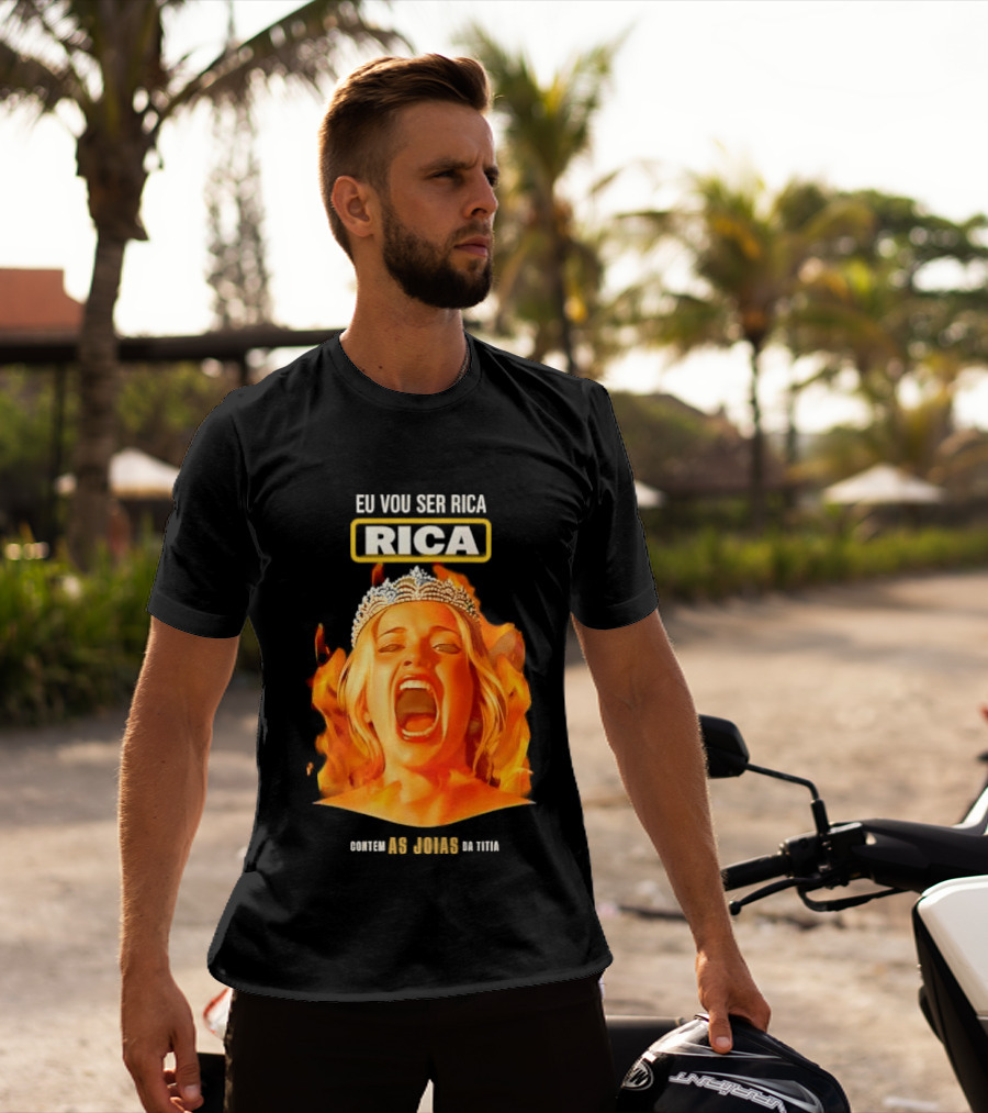 Eu Vou Ser Rica Contem As Joias Da Titia Rica Screaming Blonde Woman T-Shirt