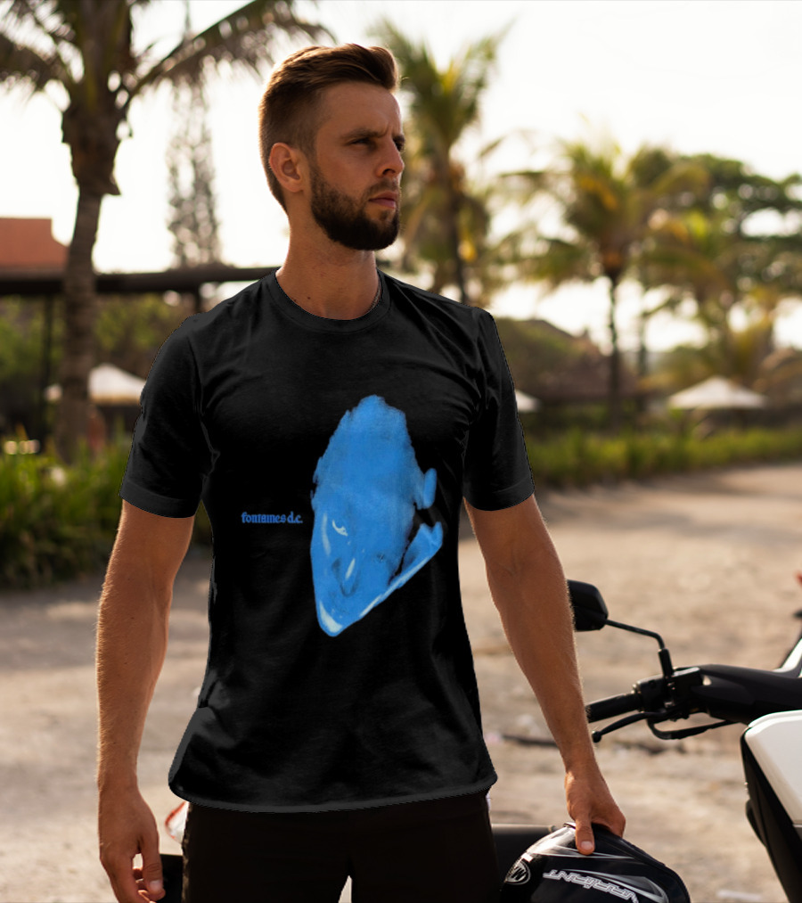Fontaines D.C. Dopamine Chamber Blue Cover Black T-Shirt