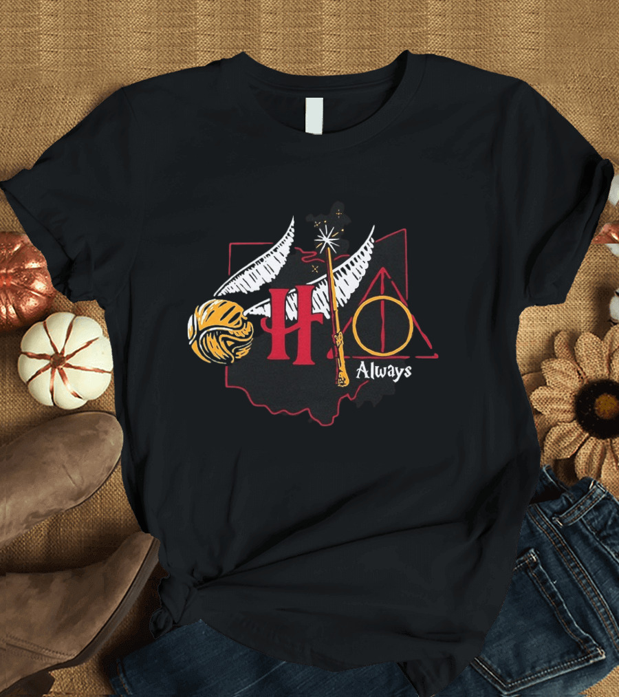 Harry Potter Hogwarts Hedwig Quidditch Golden Snitch Deathly Hallows Always T-Shirt