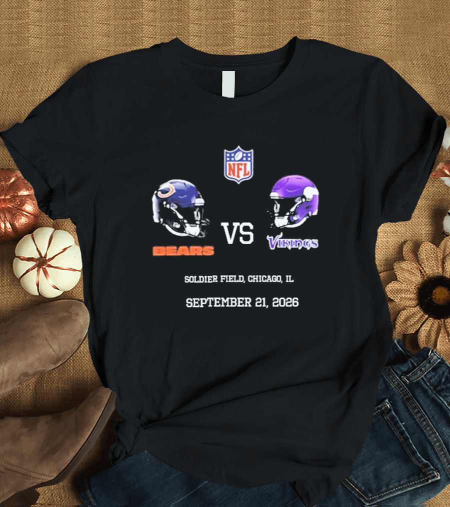 NFL Bears VS Vikings Soldier Field Chicago IL September 21 2026 T-Shirt
