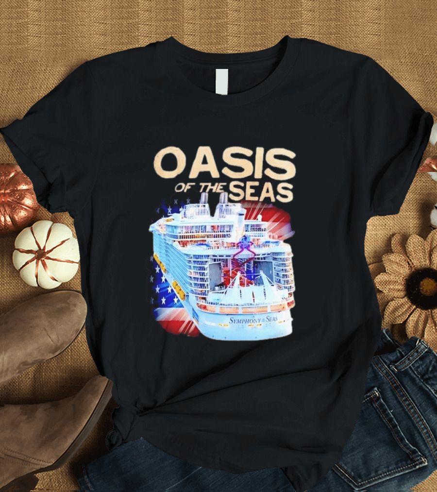 Oasis Of The Seas Symphony Cruise Ship American Flag T-Shirt
