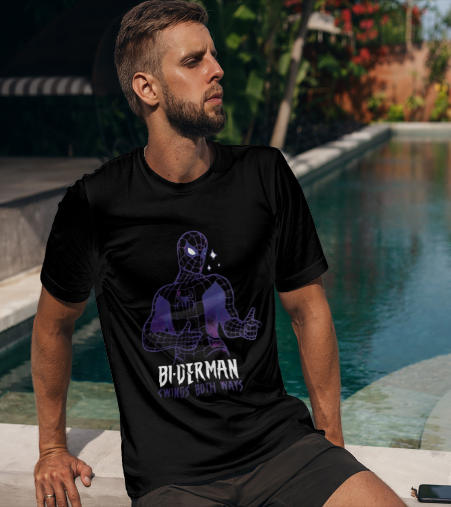 Bi Derman Swings Both Ways Spider Man T-Shirt