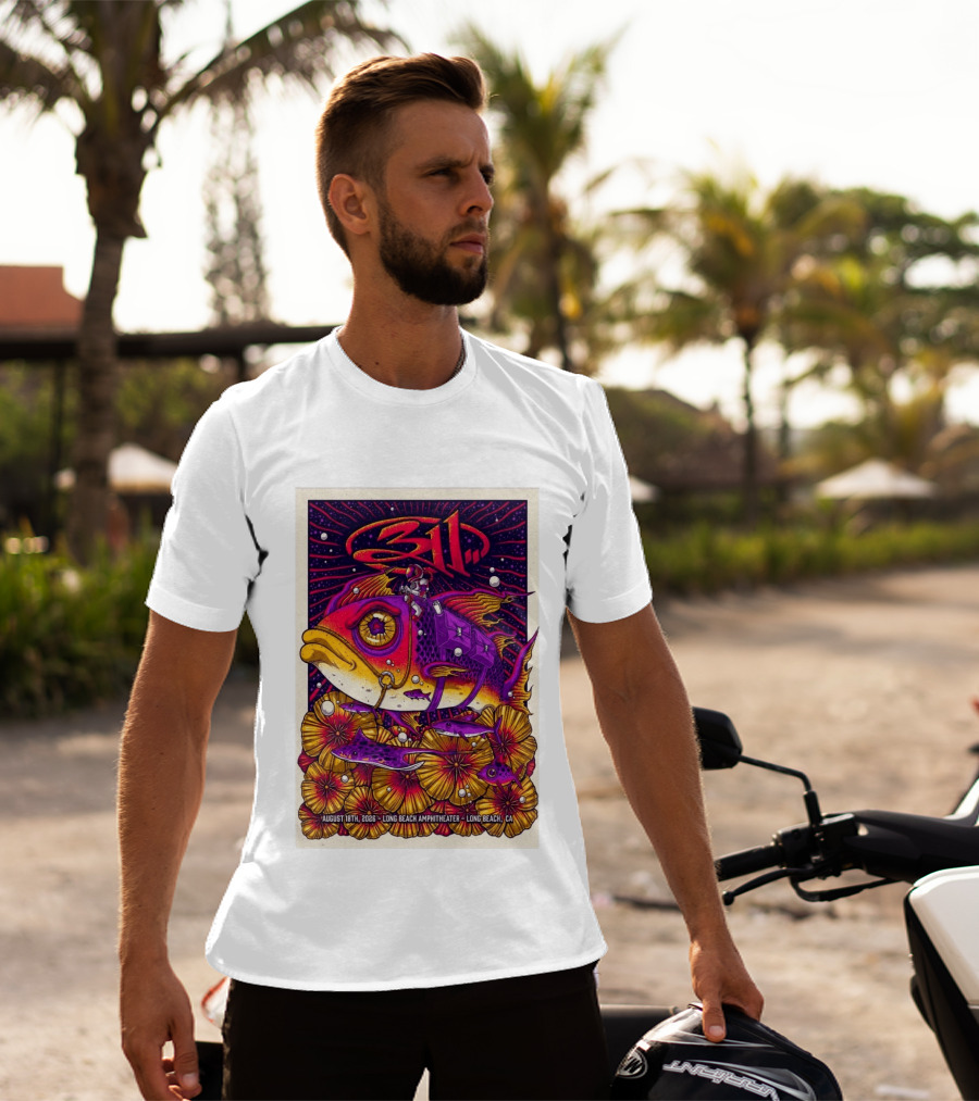 311 August 18 2026 Long Beach Amphitheater CA Psychedelic Fish And Astronaut T-Shirt