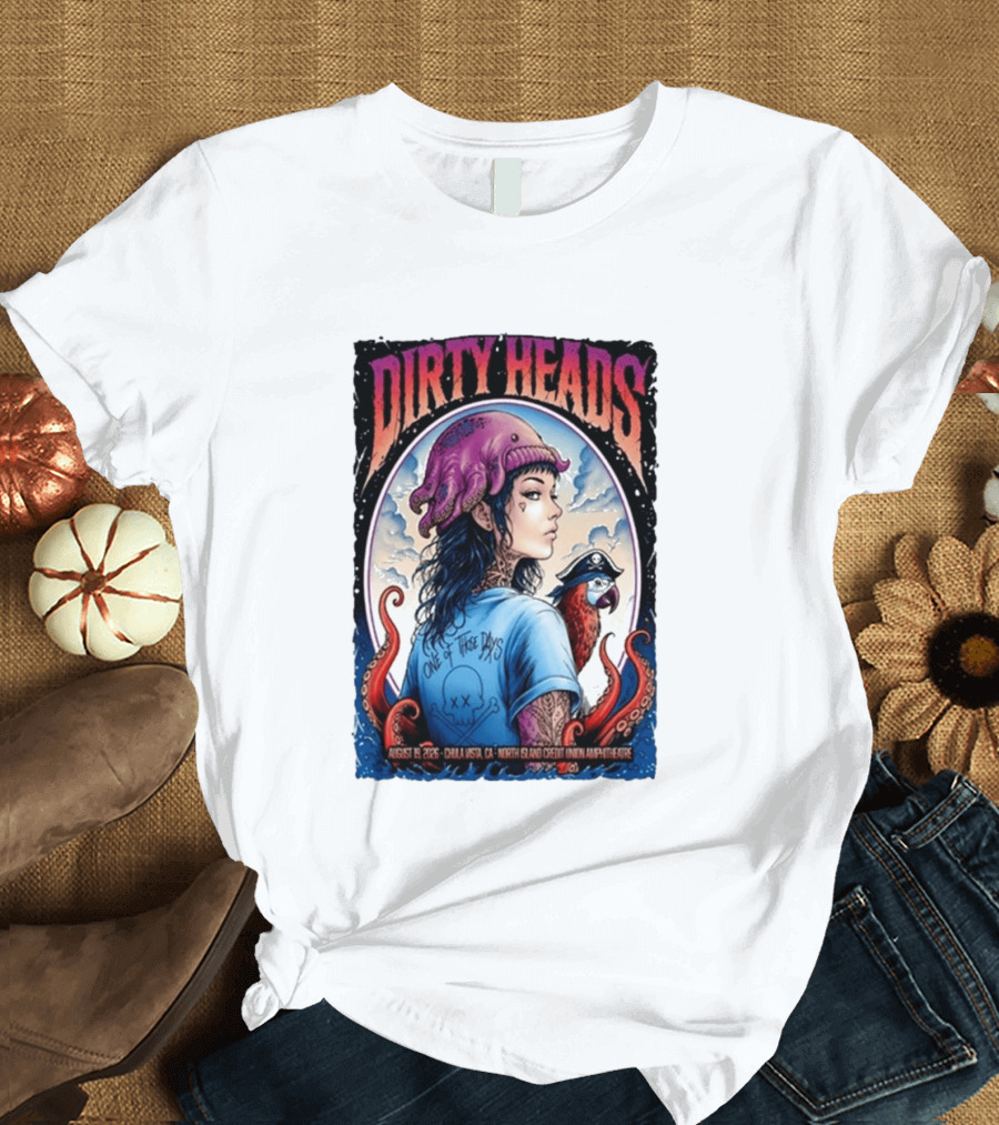 Dirty Heads One Of Those Days Pirate Octopus North Island Credit Union Amphitheatre Chula Vista CA Aug 19 2026 T-Shirt