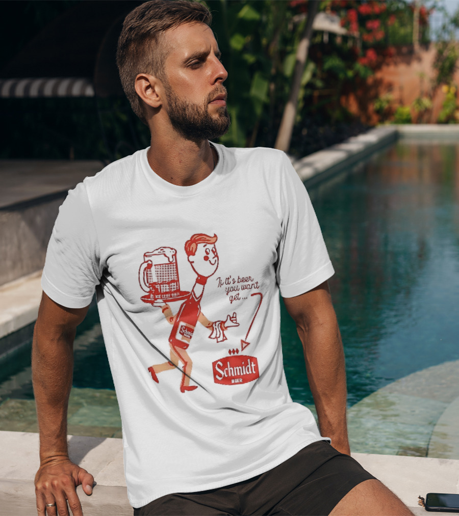 Schmidt Beer Retro Cartoon Character With T-Shirt